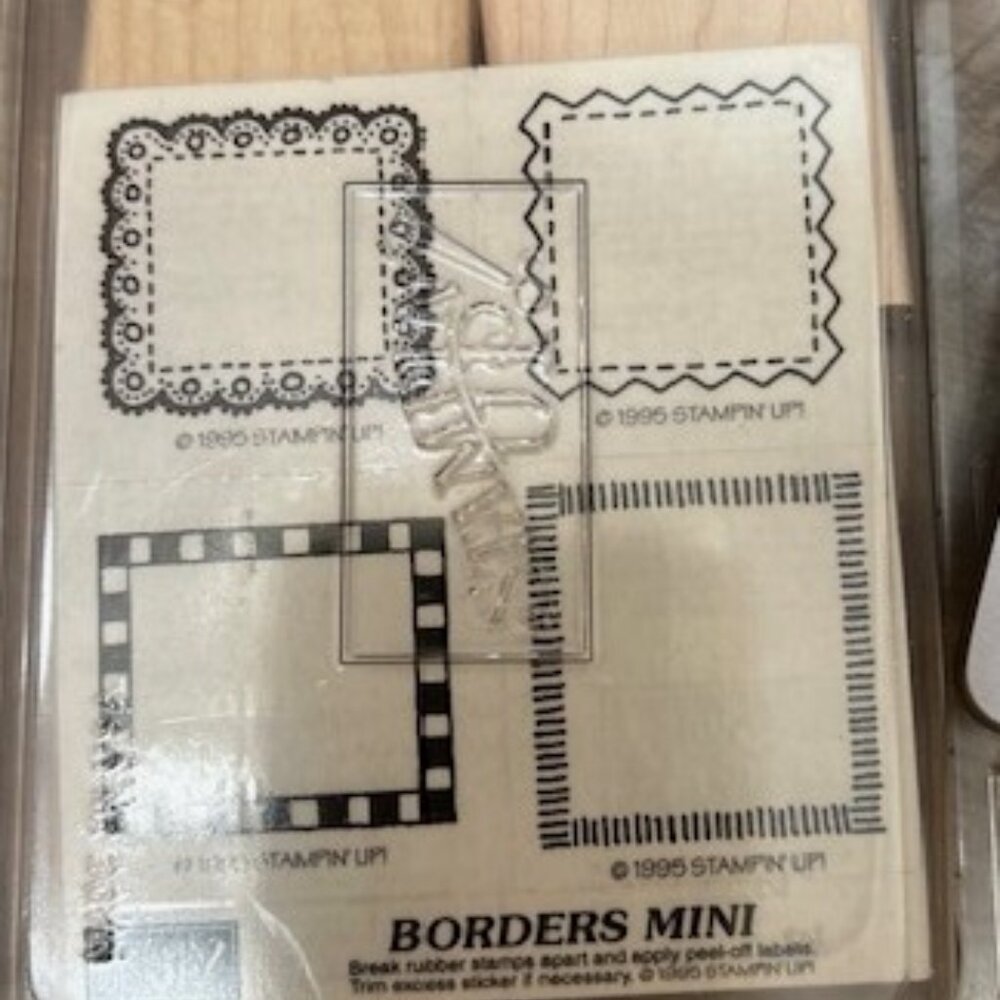 New Stampin UP! Mini Borders Wood mount Stamp set of 4 _ Stamping